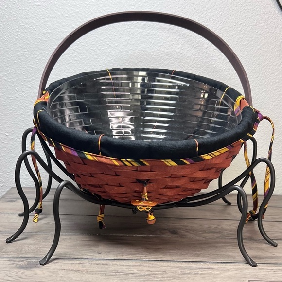 Longaberger NEW 2006 Large Autumn Treat Spider Basket Liner Tie-on & Spider legs - Picture 2 of 15